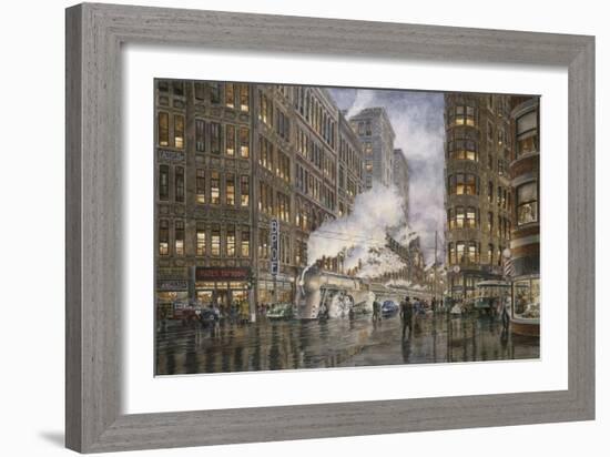 20Th Century Ltd. At Syracuse Ny, Washington And Wharf Sts., Ca. 1936-Stanton Manolakas-Framed Giclee Print