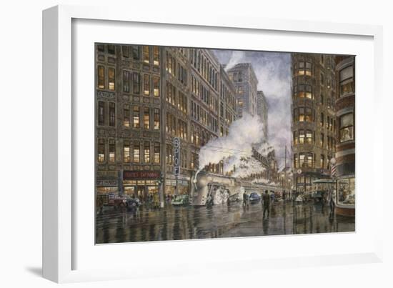 20Th Century Ltd. At Syracuse Ny, Washington And Wharf Sts., Ca. 1936-Stanton Manolakas-Framed Giclee Print