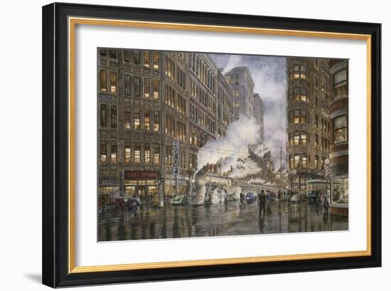 20Th Century Ltd. At Syracuse Ny, Washington And Wharf Sts., Ca. 1936-Stanton Manolakas-Framed Giclee Print