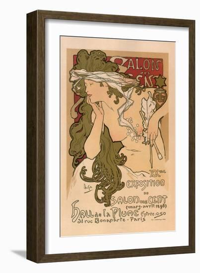 20th Exhibition of the Salon De Cent-Alphonse Mucha-Framed Art Print