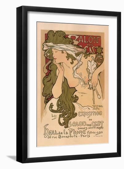 20th Exhibition of the Salon De Cent-Alphonse Mucha-Framed Art Print