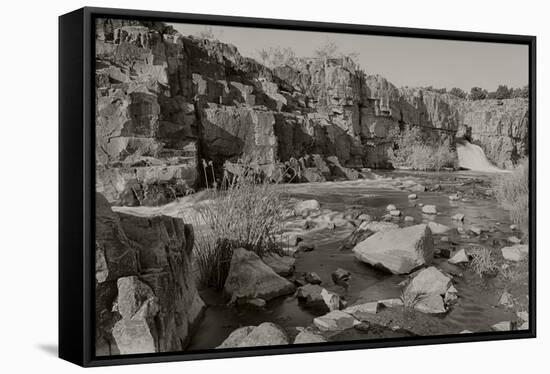 2278-Falls Park-B&W-Gordon Semmens-Framed Stretched Canvas