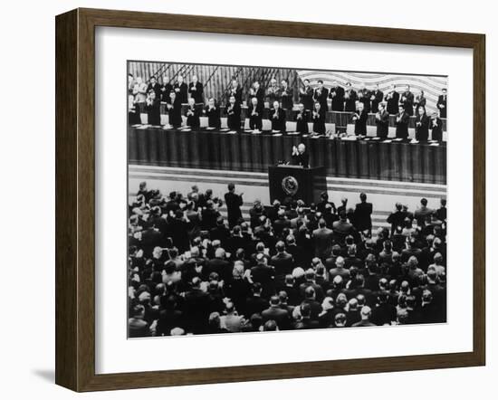 22nd Communist Party Congress in Moscow, Oct. 17, 1961-null-Framed Photo