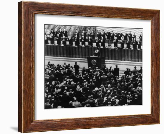 22nd Communist Party Congress in Moscow, Oct. 17, 1961-null-Framed Photo