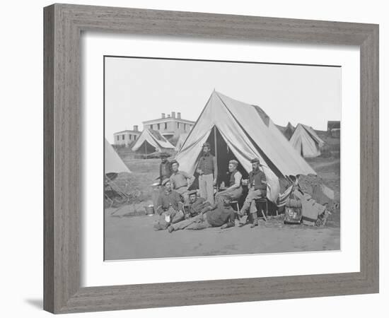 22nd New York Volunteer Infantry at their Camp During the American Civil War-Stocktrek Images-Framed Photographic Print