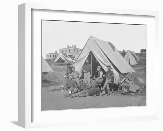 22nd New York Volunteer Infantry at their Camp During the American Civil War-Stocktrek Images-Framed Photographic Print