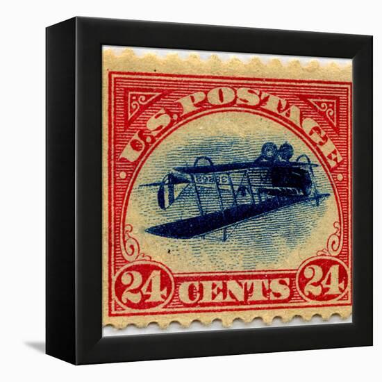 24-cent Curtis Jenny Invert Stamp-null-Framed Stretched Canvas