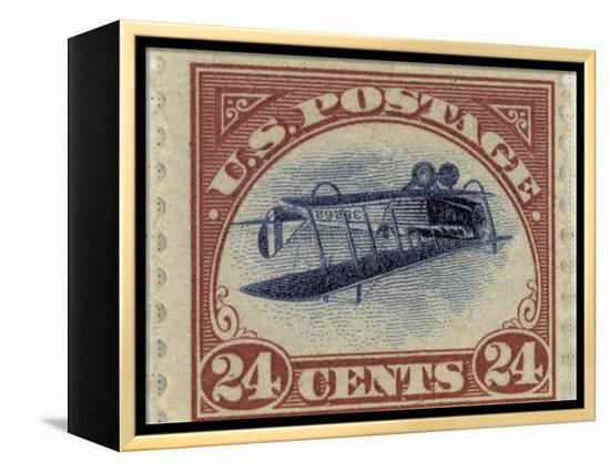 24-Cent U.S. Postage Stamp with an Inverted Jenny-null-Framed Stretched Canvas