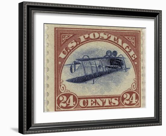 24-Cent U.S. Postage Stamp with an Inverted Jenny-null-Framed Art Print