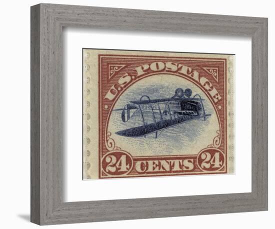 24-Cent U.S. Postage Stamp with an Inverted Jenny-null-Framed Art Print