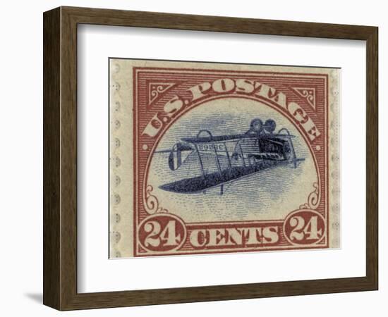 24-Cent U.S. Postage Stamp with an Inverted Jenny-null-Framed Art Print