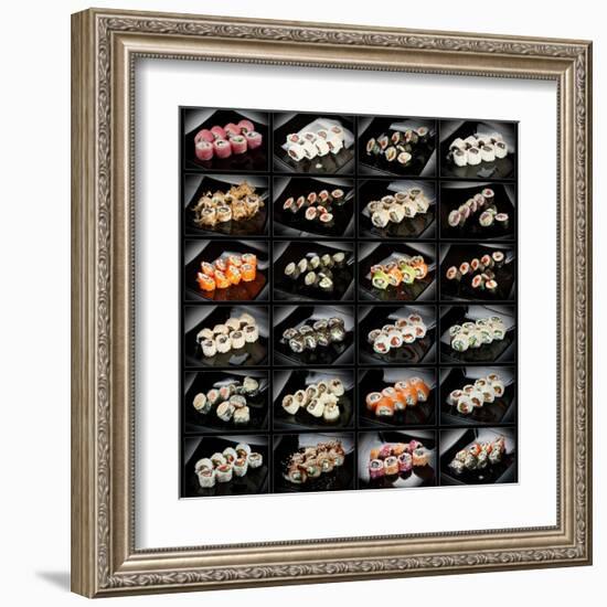 24 Types Of Sushi Rolls-Lev4-Framed Art Print