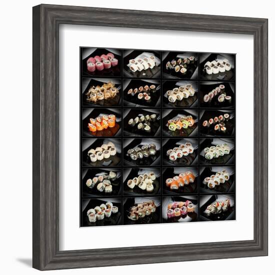 24 Types Of Sushi Rolls-Lev4-Framed Art Print