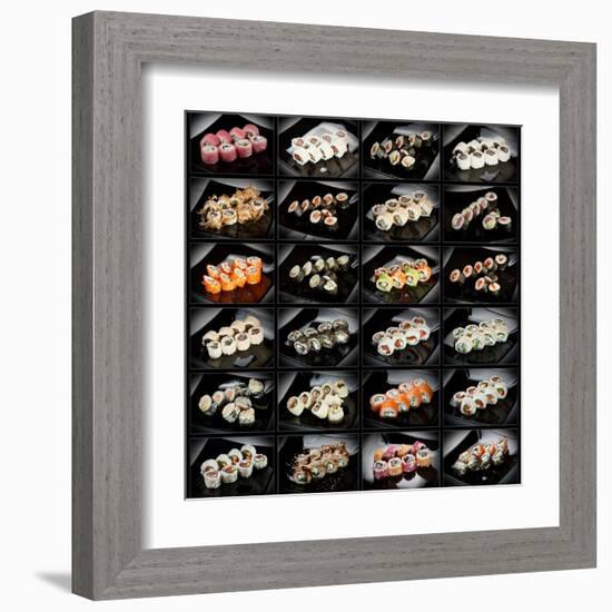 24 Types Of Sushi Rolls-Lev4-Framed Art Print