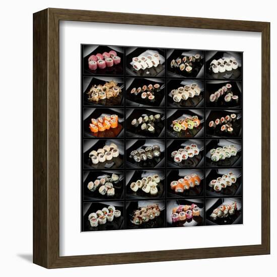 24 Types Of Sushi Rolls-Lev4-Framed Art Print