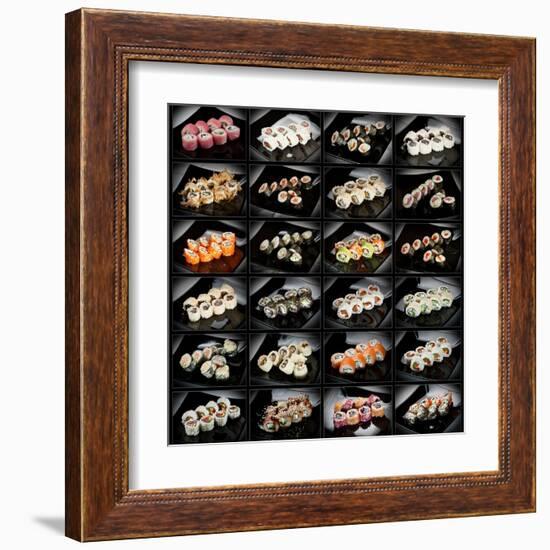 24 Types Of Sushi Rolls-Lev4-Framed Art Print