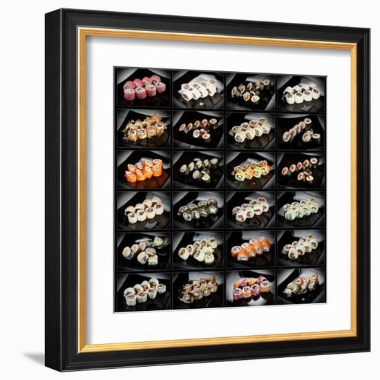 24 Types Of Sushi Rolls-Lev4-Framed Art Print