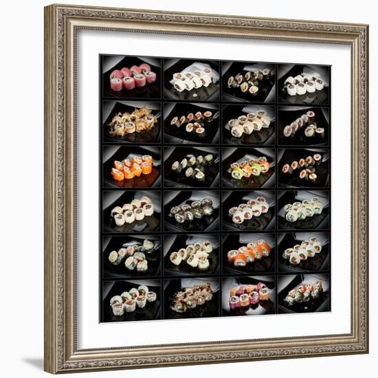 24 Types Of Sushi Rolls-Lev4-Framed Art Print