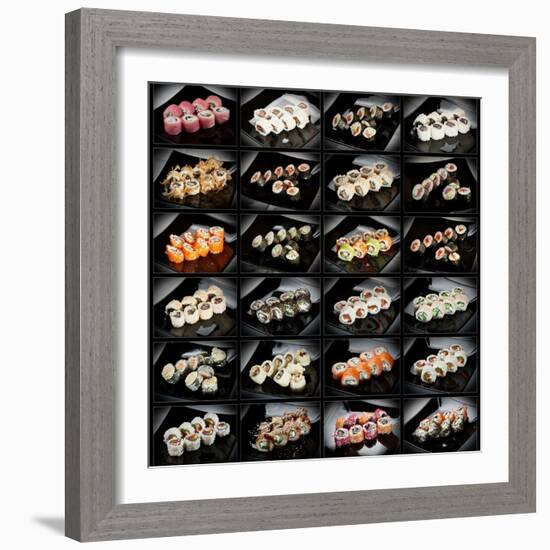 24 Types Of Sushi Rolls-Lev4-Framed Art Print