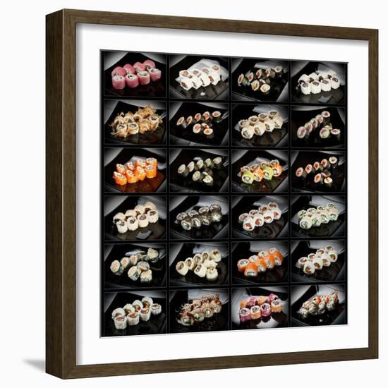 24 Types Of Sushi Rolls-Lev4-Framed Art Print