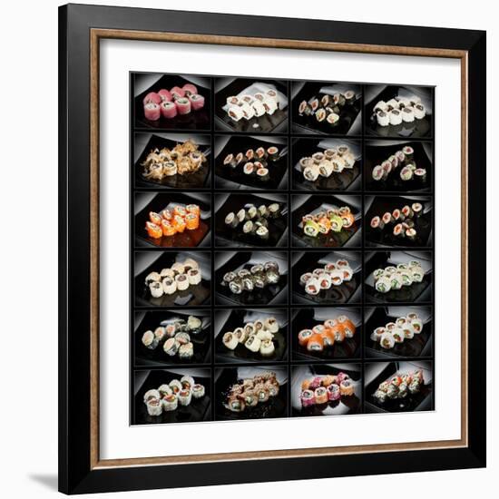 24 Types Of Sushi Rolls-Lev4-Framed Art Print