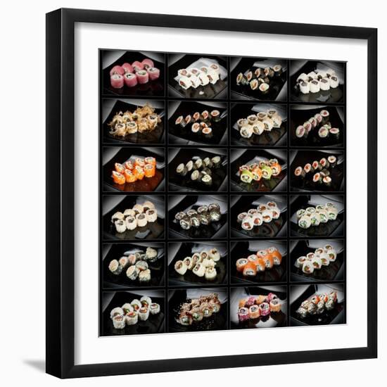 24 Types Of Sushi Rolls-Lev4-Framed Art Print