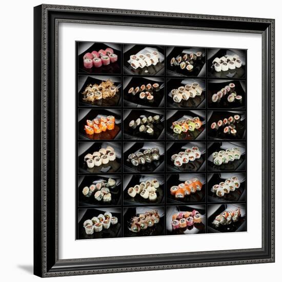 24 Types Of Sushi Rolls-Lev4-Framed Art Print