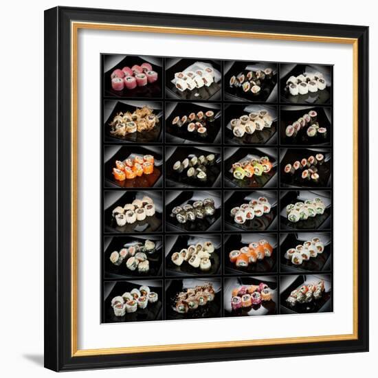 24 Types Of Sushi Rolls-Lev4-Framed Art Print