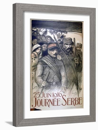 25 June 1916 - Serbia Day, French World War I Poster, 1916-Theophile Alexandre Steinlen-Framed Giclee Print