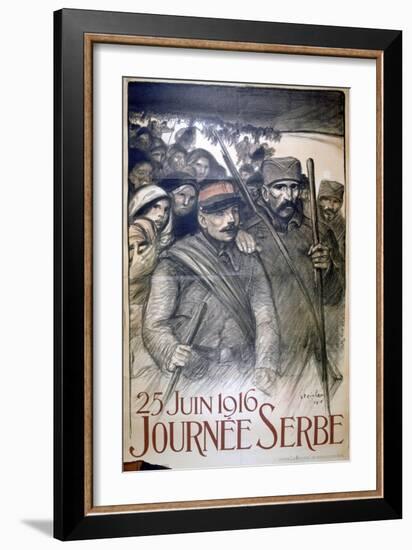 25 June 1916 - Serbia Day, French World War I Poster, 1916-Theophile Alexandre Steinlen-Framed Giclee Print