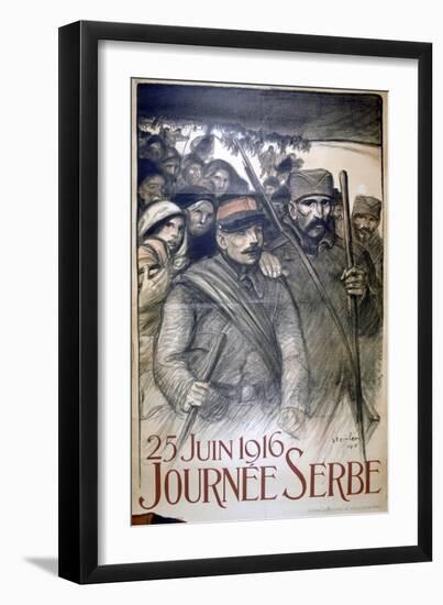 25 June 1916 - Serbia Day, French World War I Poster, 1916-Theophile Alexandre Steinlen-Framed Giclee Print