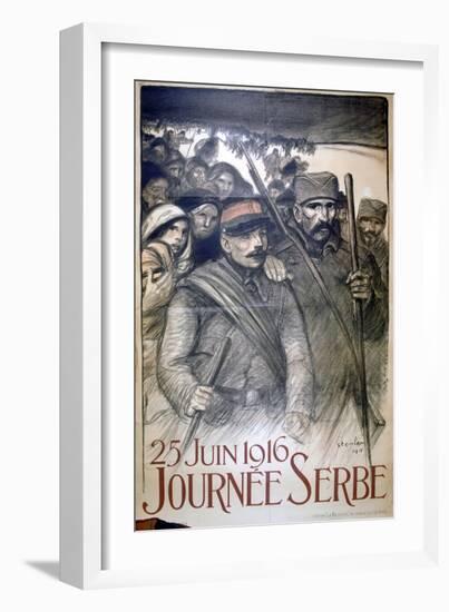 25 June 1916 - Serbia Day, French World War I Poster, 1916-Theophile Alexandre Steinlen-Framed Giclee Print