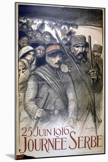 25 June 1916 - Serbia Day, French World War I Poster, 1916-Theophile Alexandre Steinlen-Mounted Giclee Print
