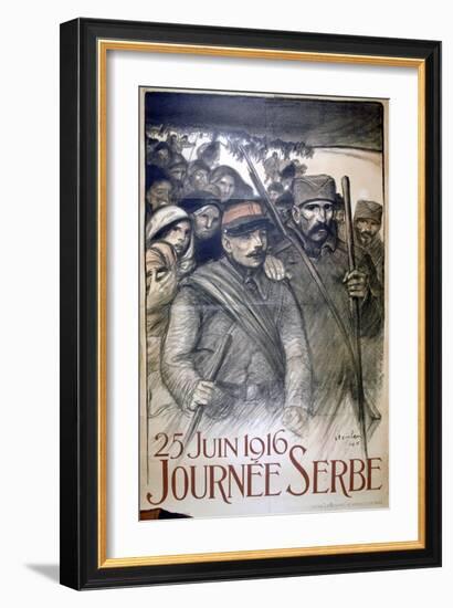 25 June 1916 - Serbia Day, French World War I Poster, 1916-Theophile Alexandre Steinlen-Framed Giclee Print