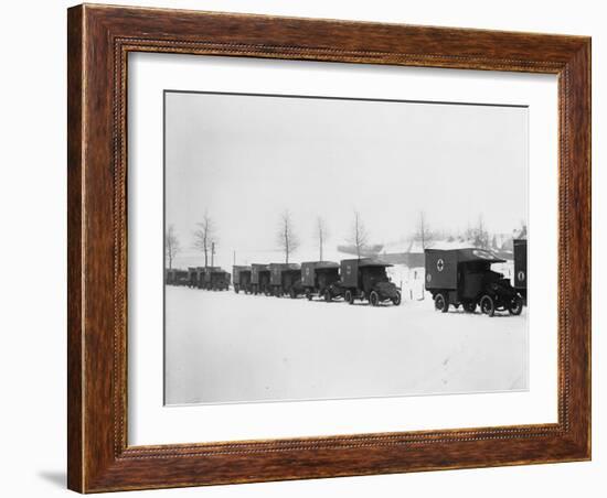 27th Motor Ambulance Convoy 1917-Robert Hunt-Framed Photographic Print