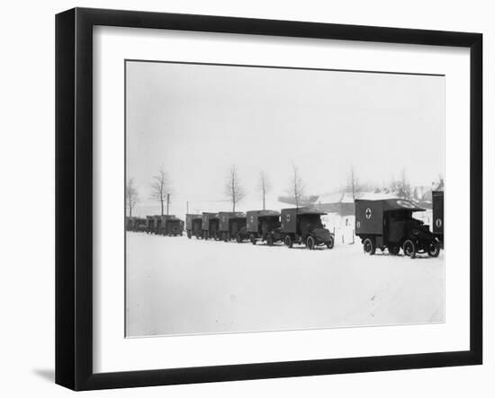 27th Motor Ambulance Convoy 1917-Robert Hunt-Framed Photographic Print