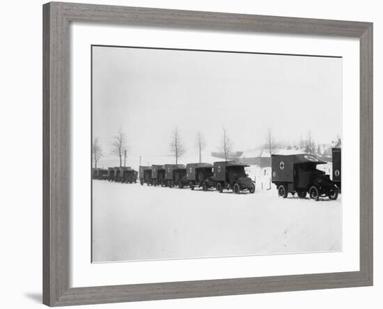 27th Motor Ambulance Convoy 1917-Robert Hunt-Framed Photographic Print