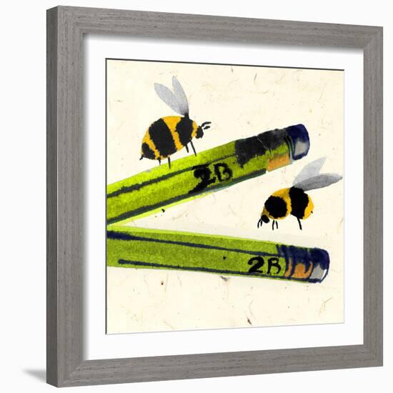 2B or Not 2 Bee (Watercolour)-Jenny Frean-Framed Giclee Print