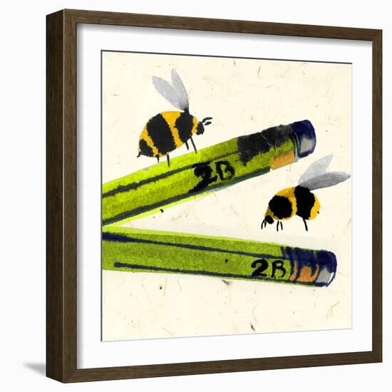 2B or Not 2 Bee (Watercolour)-Jenny Frean-Framed Giclee Print