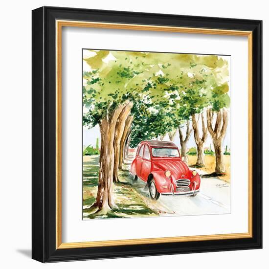 2CV Rouge-Bruno Pozzo-Framed Art Print