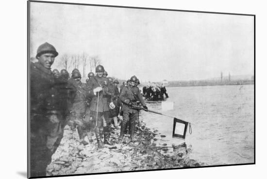 2nd Moroccan Division Bathes its Flags in the Rhine, Huningue, Alsace, France, 21 November 1918-null-Mounted Giclee Print