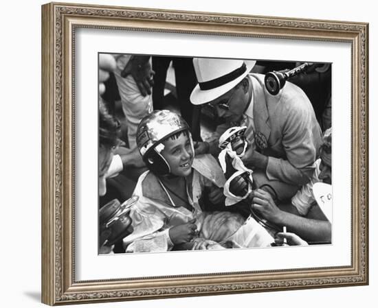 2nd Place Winner Richard Ballard Talking to Reporters After the Soap Box Derby-Carl Mydans-Framed Photographic Print