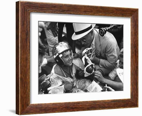 2nd Place Winner Richard Ballard Talking to Reporters After the Soap Box Derby-Carl Mydans-Framed Photographic Print