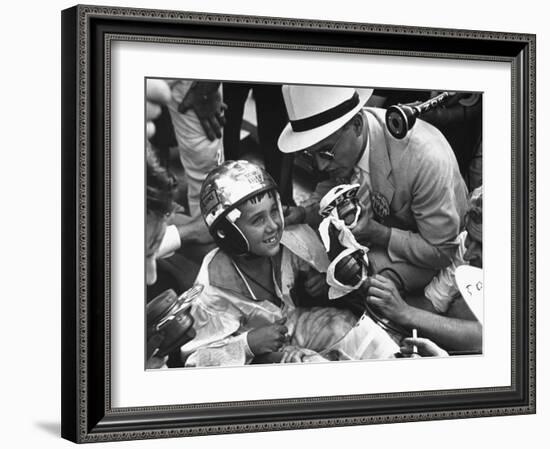 2nd Place Winner Richard Ballard Talking to Reporters After the Soap Box Derby-Carl Mydans-Framed Photographic Print