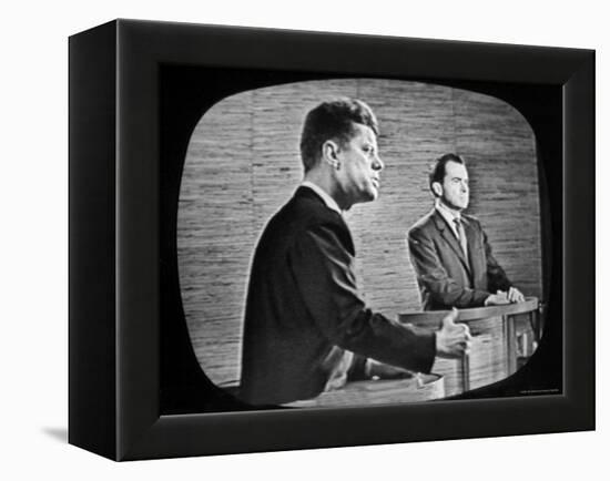 2nd Televised Debate Between Richard M. Nixon and John F. Kennedy-Paul Schutzer-Framed Premier Image Canvas