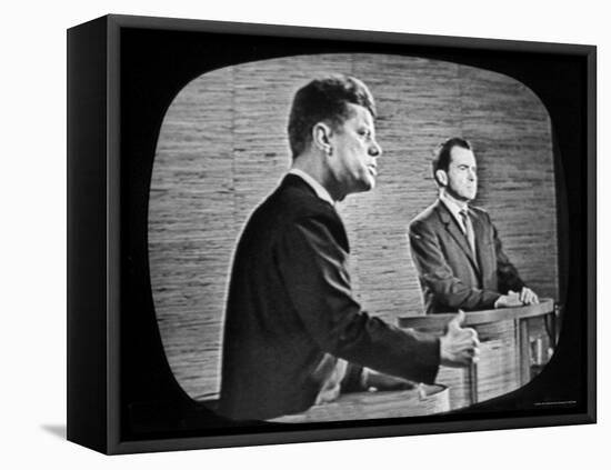 2nd Televised Debate Between Richard M. Nixon and John F. Kennedy-Paul Schutzer-Framed Premier Image Canvas