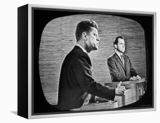 2nd Televised Debate Between Richard M. Nixon and John F. Kennedy-Paul Schutzer-Framed Premier Image Canvas