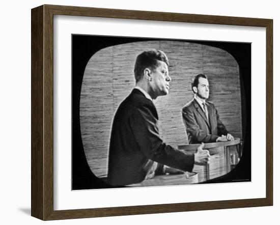 2nd Televised Debate Between Richard M. Nixon and John F. Kennedy-Paul Schutzer-Framed Photographic Print