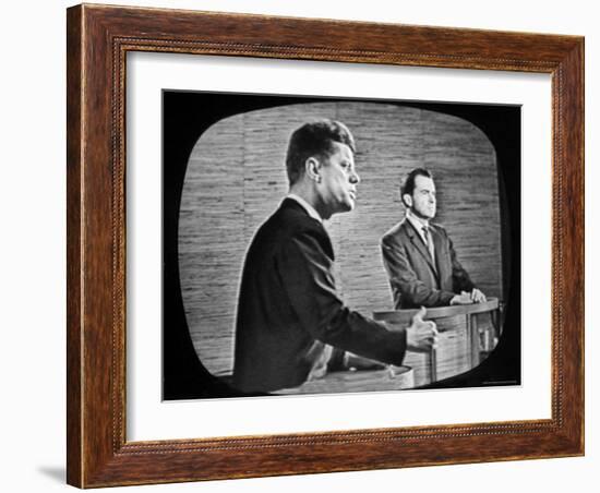 2nd Televised Debate Between Richard M. Nixon and John F. Kennedy-Paul Schutzer-Framed Photographic Print