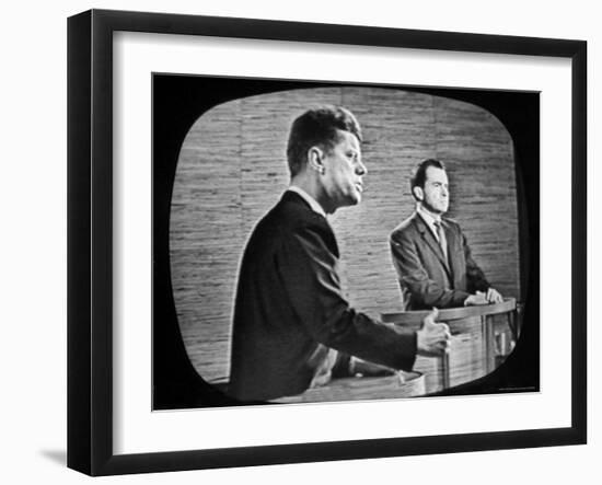 2nd Televised Debate Between Richard M. Nixon and John F. Kennedy-Paul Schutzer-Framed Photographic Print